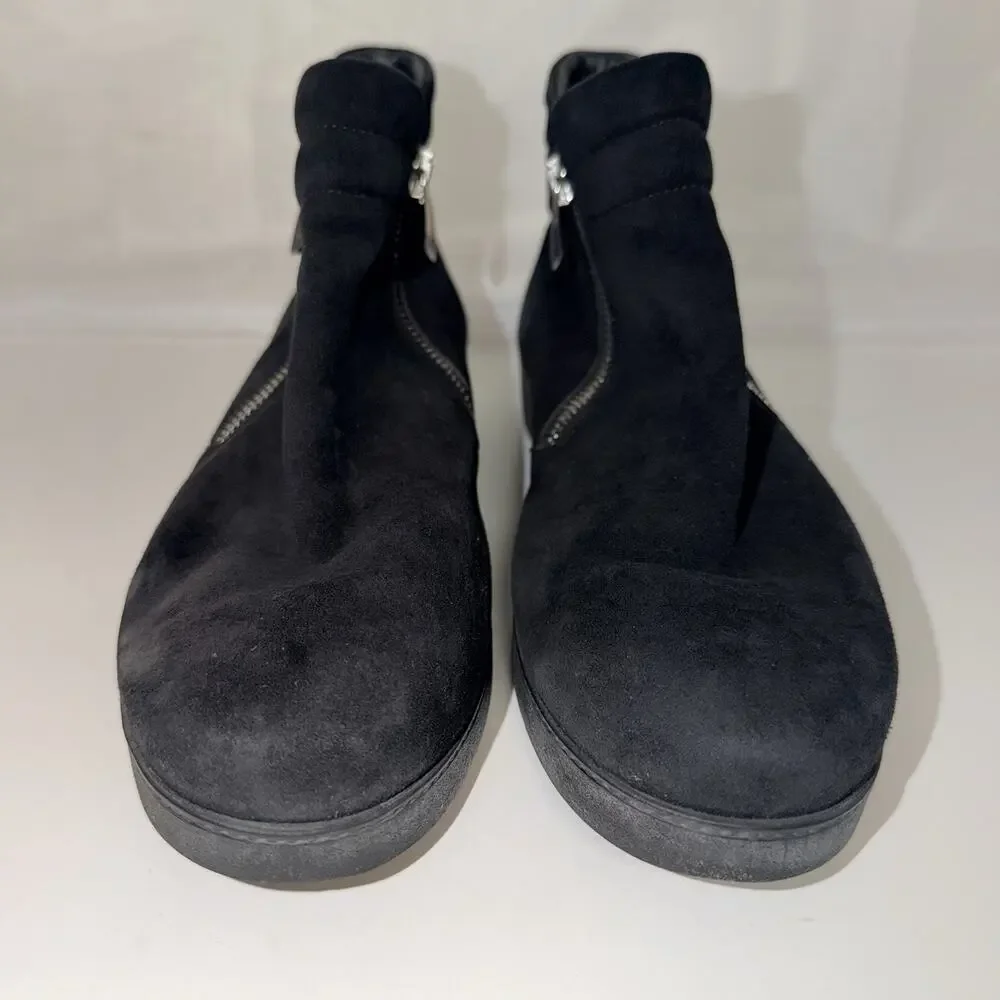 BeautiFeel Brie Style Black Suede Zip Ankle Booties EU 37 / 6.5 Comfort JB2